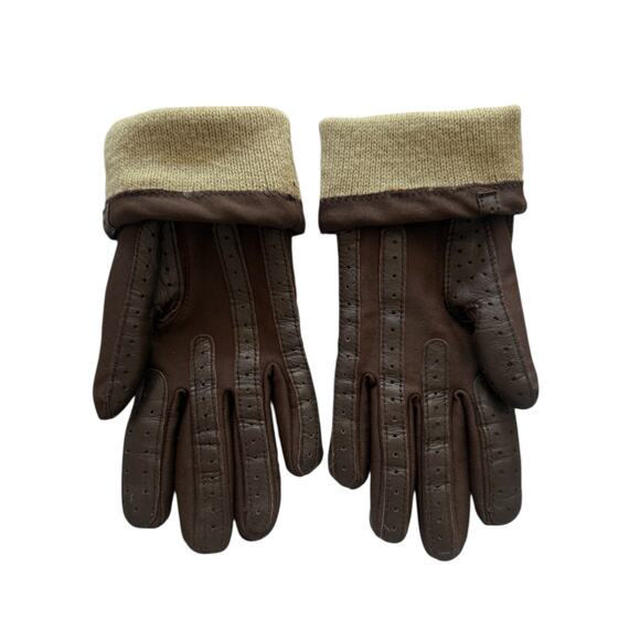 Vintage 1997 Isotoner Aris 115 Gloves Women's One Size Brown Soft Acrylic Lined - Picture 3 of 8